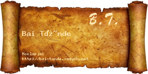 Bai Tünde névjegykártya